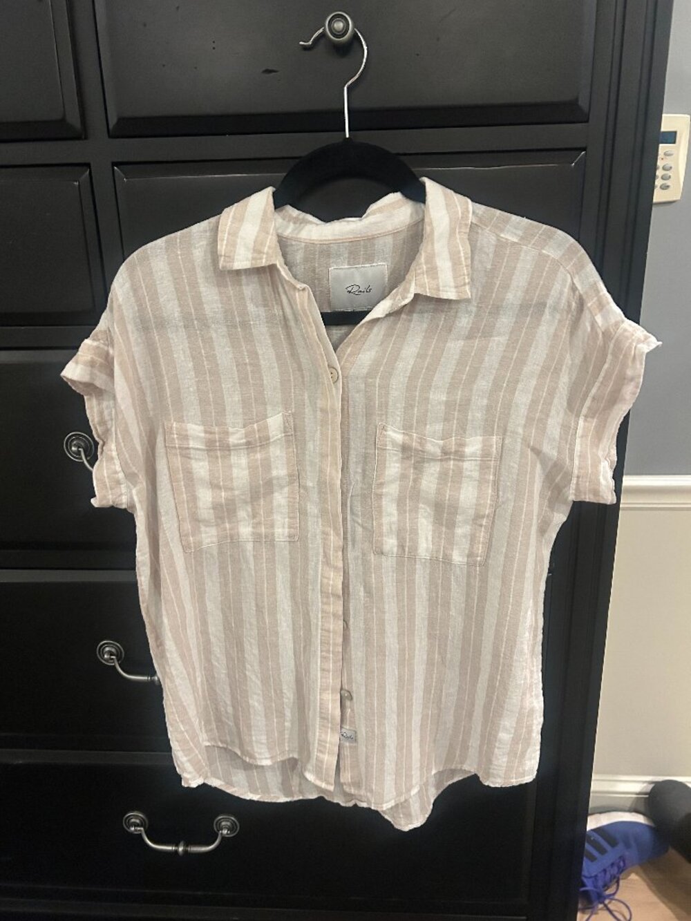 Rails Stripe Button Down Short Sleeve
